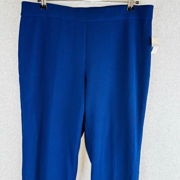 New Kasper Woman Sz 1X Plus Dress Pants Pull On Comfort Waist Blue Crepe  NWT - Picture 2 of 9